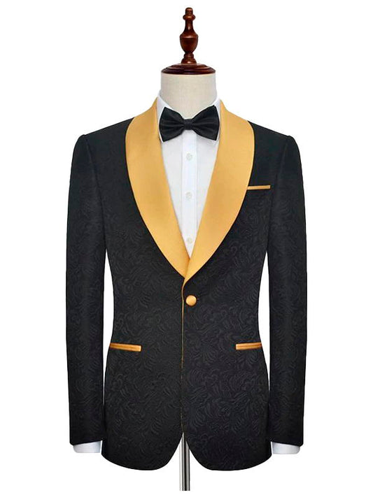 Jacquard Shawl Lapel One-button 2-piece Tuxedo