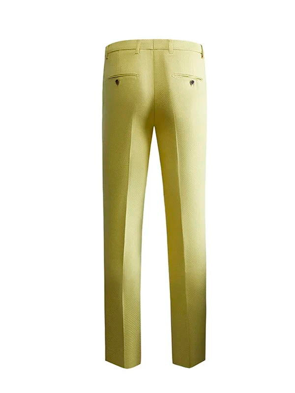Yellow Single-breasted 3-piece Suit