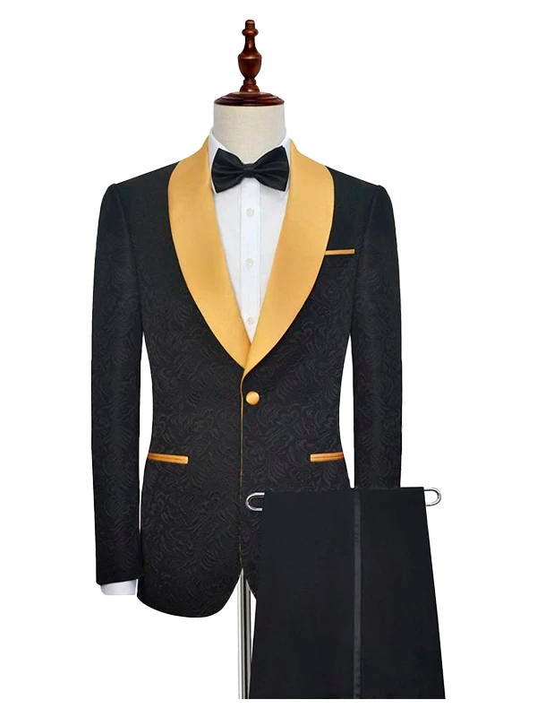 Jacquard Shawl Lapel One-button 2-piece Tuxedo