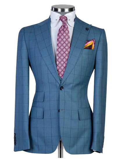 Plaid Peak Lapel 3-piece Suit