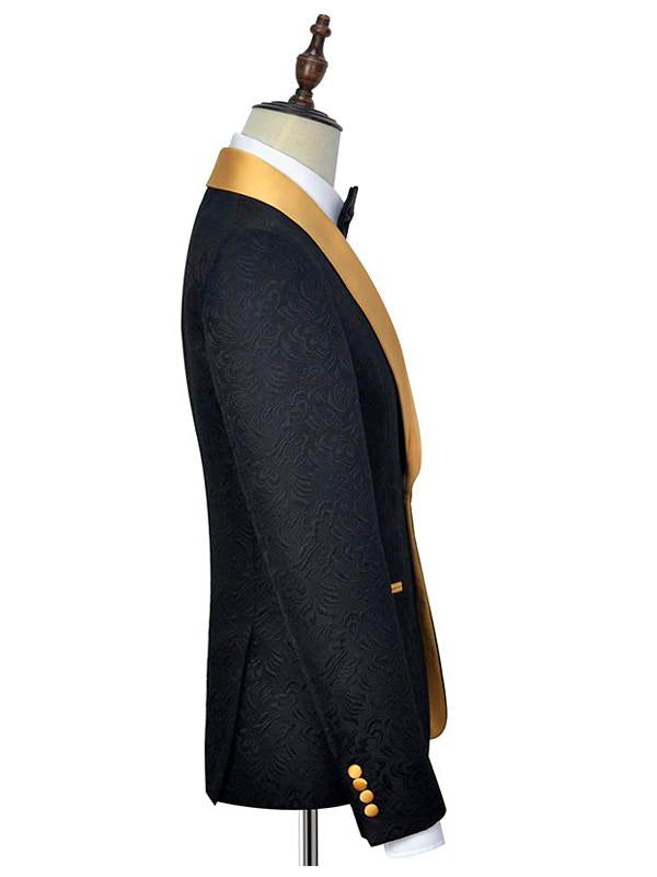 Jacquard Shawl Lapel One-button 2-piece Tuxedo