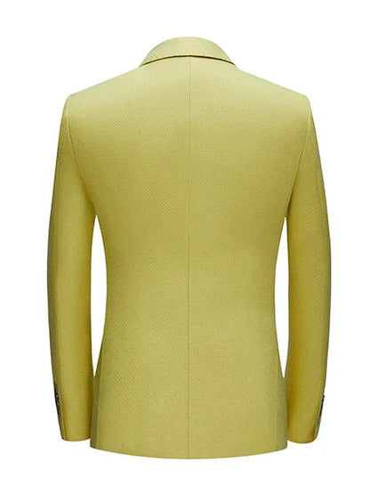 Yellow Single-breasted 3-piece Suit