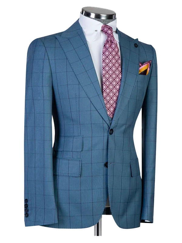 Plaid Peak Lapel 3-piece Suit