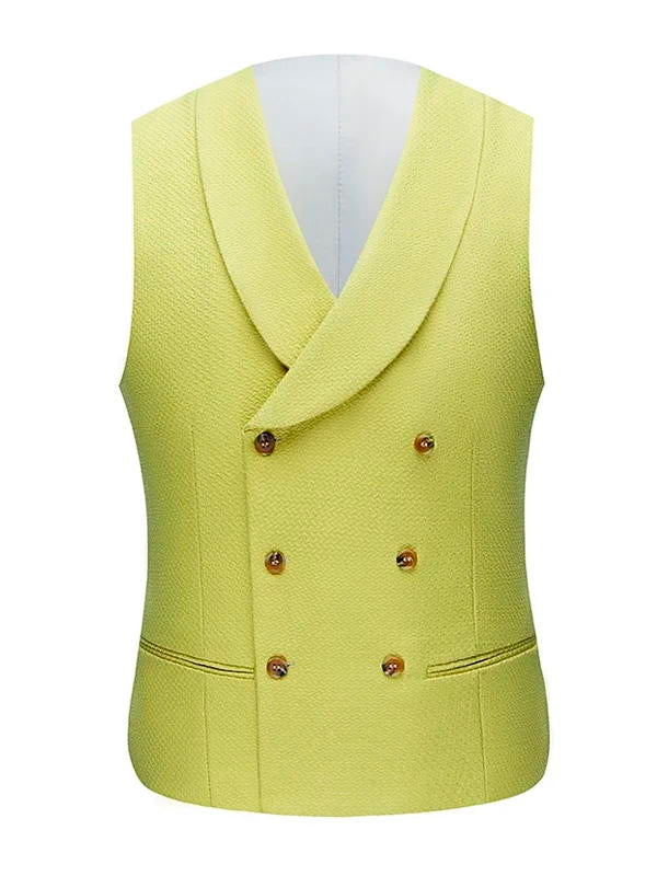 Yellow Single-breasted 3-piece Suit