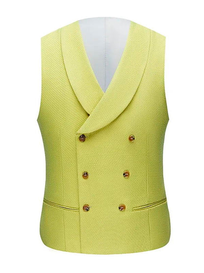 Yellow Single-breasted 3-piece Suit