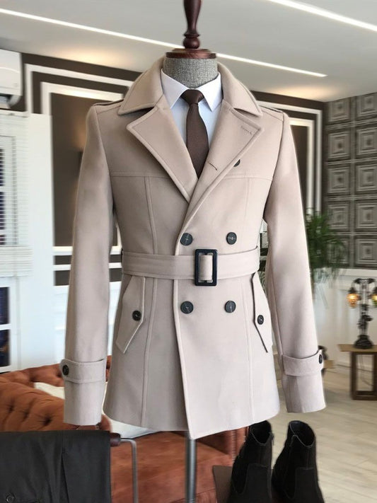 Apricot Double-Breasted Peak Lapel 2 piece Suit