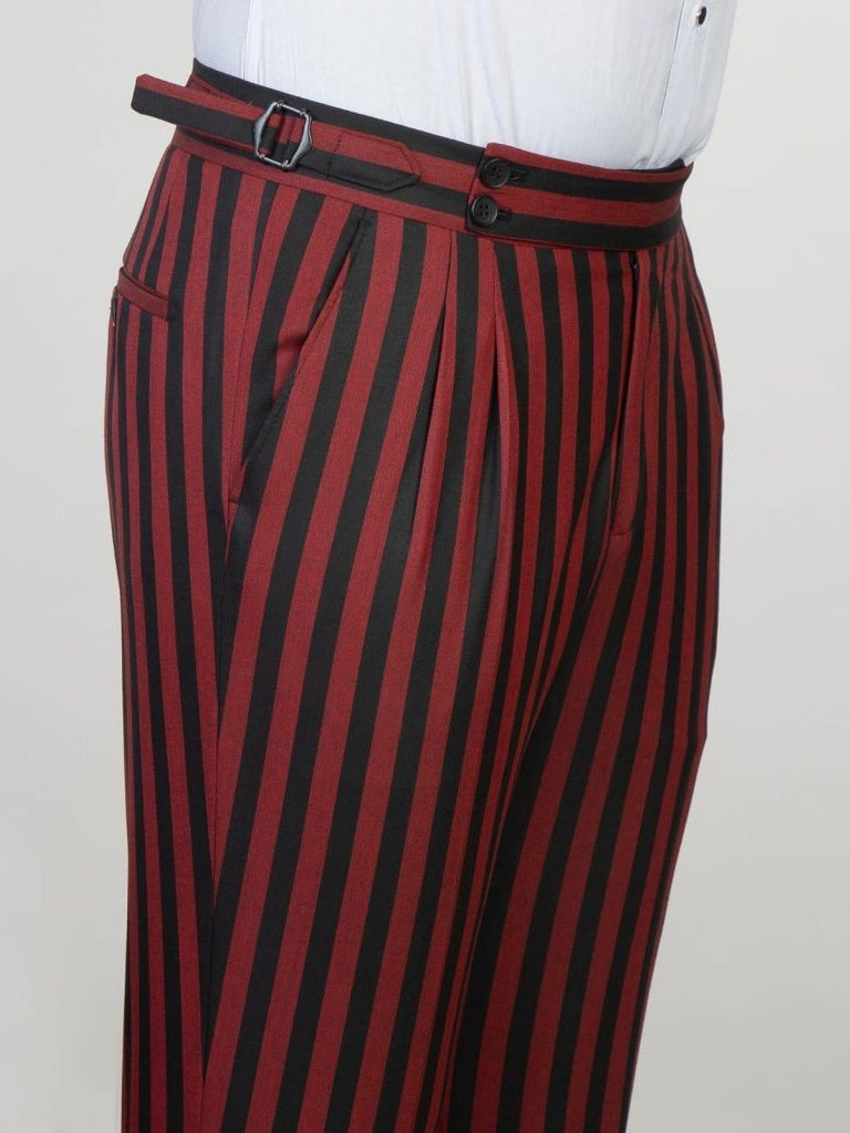 Men’s Red Striped 2-Button 3-Piece Suit – Classic Formal & Wedding Suit