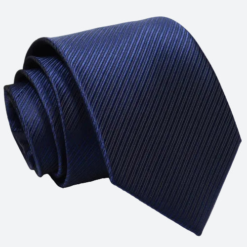 Men’s Fashion Suit Navy Blue Ribbed Tie