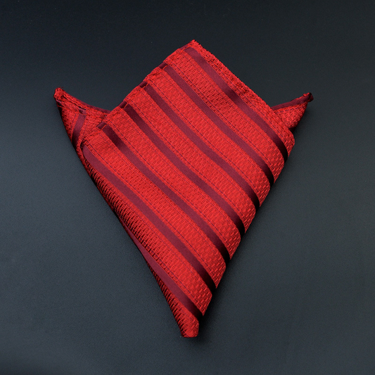 New Versatile Red Striped Pocket Square