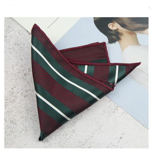 Burgundy Striped Pocket Square