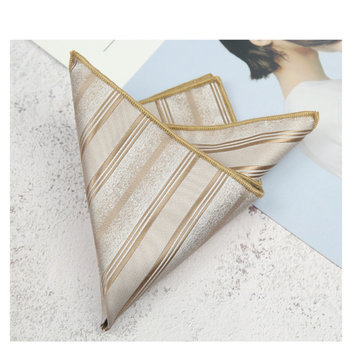 Men’s Khaki Striped Pocket Square