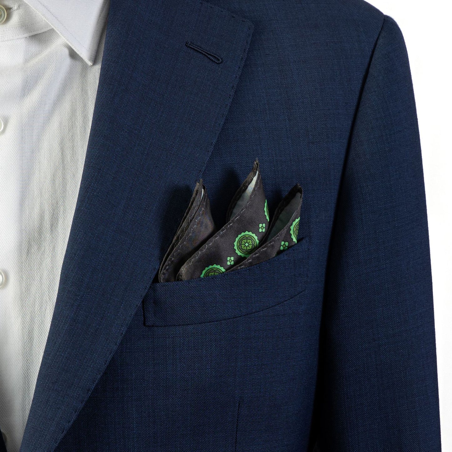 Men’s Green Pattern Pocket Square