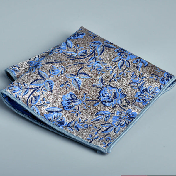 Men’s Blue Jacquard Pocket Square