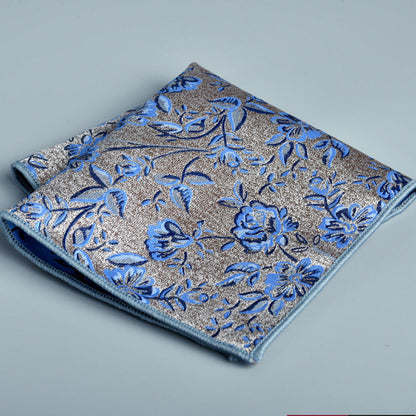 Men’s Blue Jacquard Pocket Square