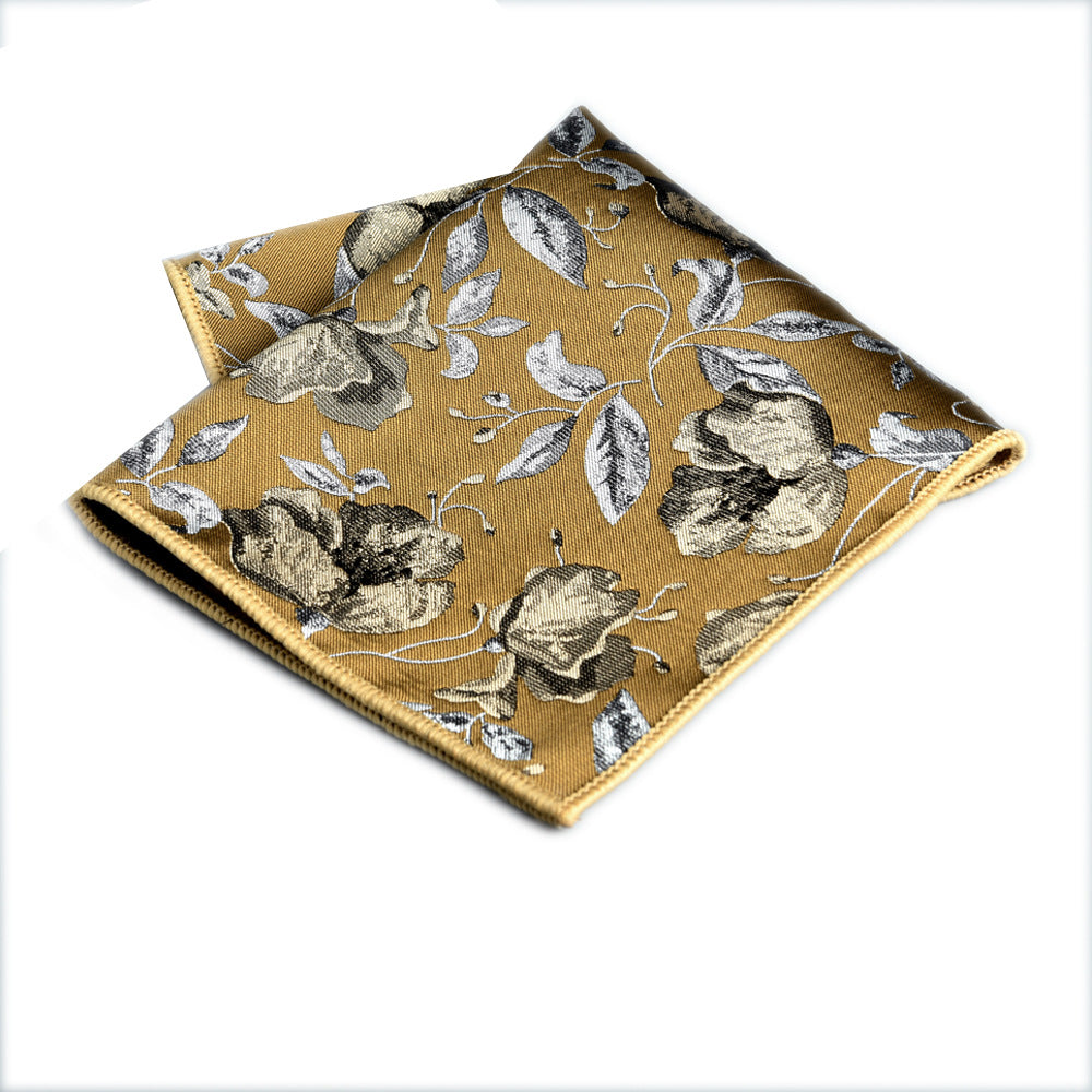 Men’s Yellow Jacquard Pocket Square