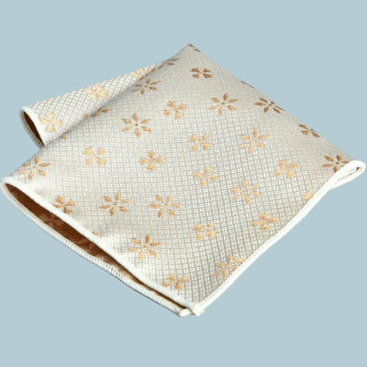 Men’s Beige Print Pocket Square