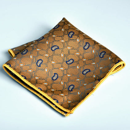 Men’s Tawny Brown Print Pocket Square