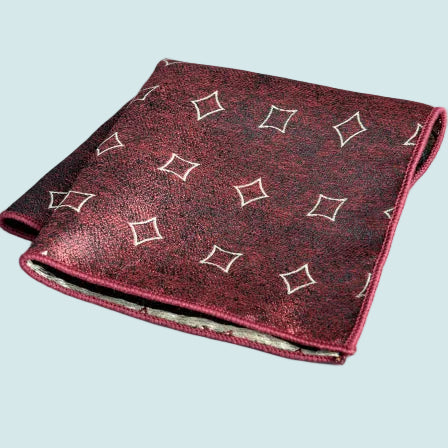 Men’s Red Print Pocket Square