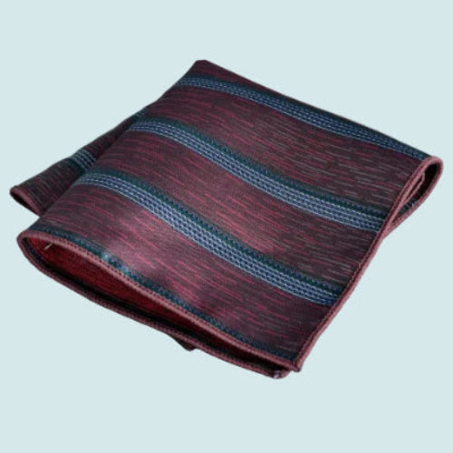 Men’s Burgundy Print Pocket Square