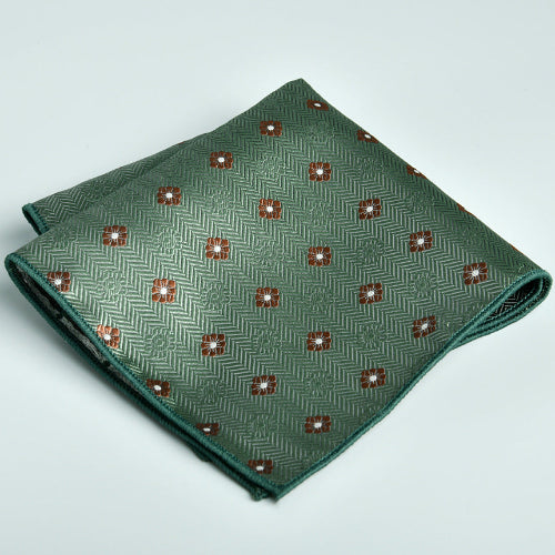 Men’s Green Print Pocket Square