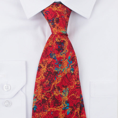 Men’s Vintage Big Red Printed Tie