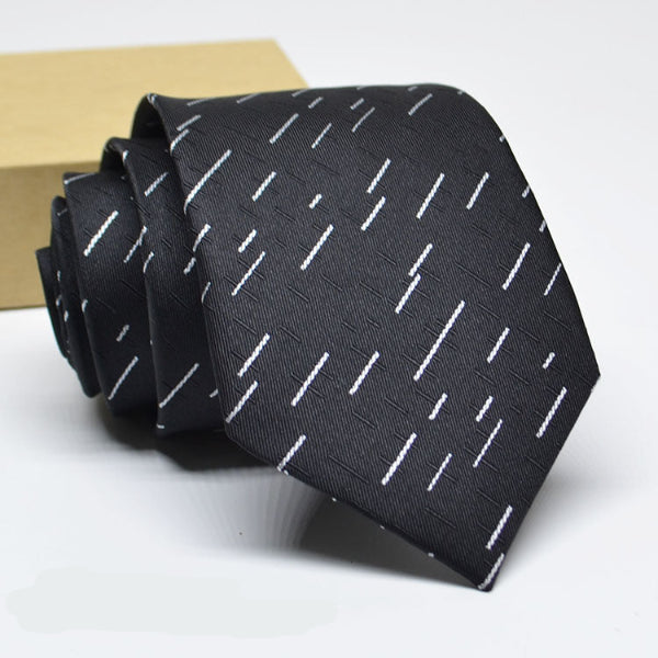 Men’s Casual & Formal 1200-Stitch High-Density Black Printed Tie