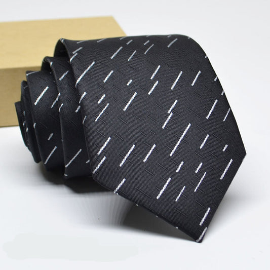 Men’s Casual & Formal 1200-Stitch High-Density Black Printed Tie
