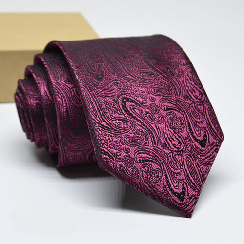 Men’s Casual & Formal 1200-Stitch High-Density Burgundy Printed Tie