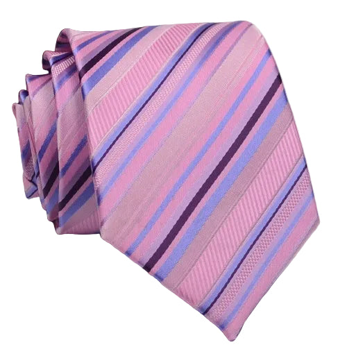 Men’s Casual & Formal Pink Striped Tie