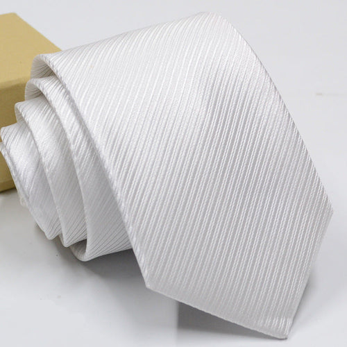 Men’s Fashion Suit White Ribbed Tie