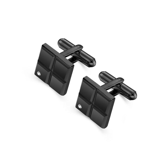 Minimalist Fashion Suit Black Cufflinks for Men