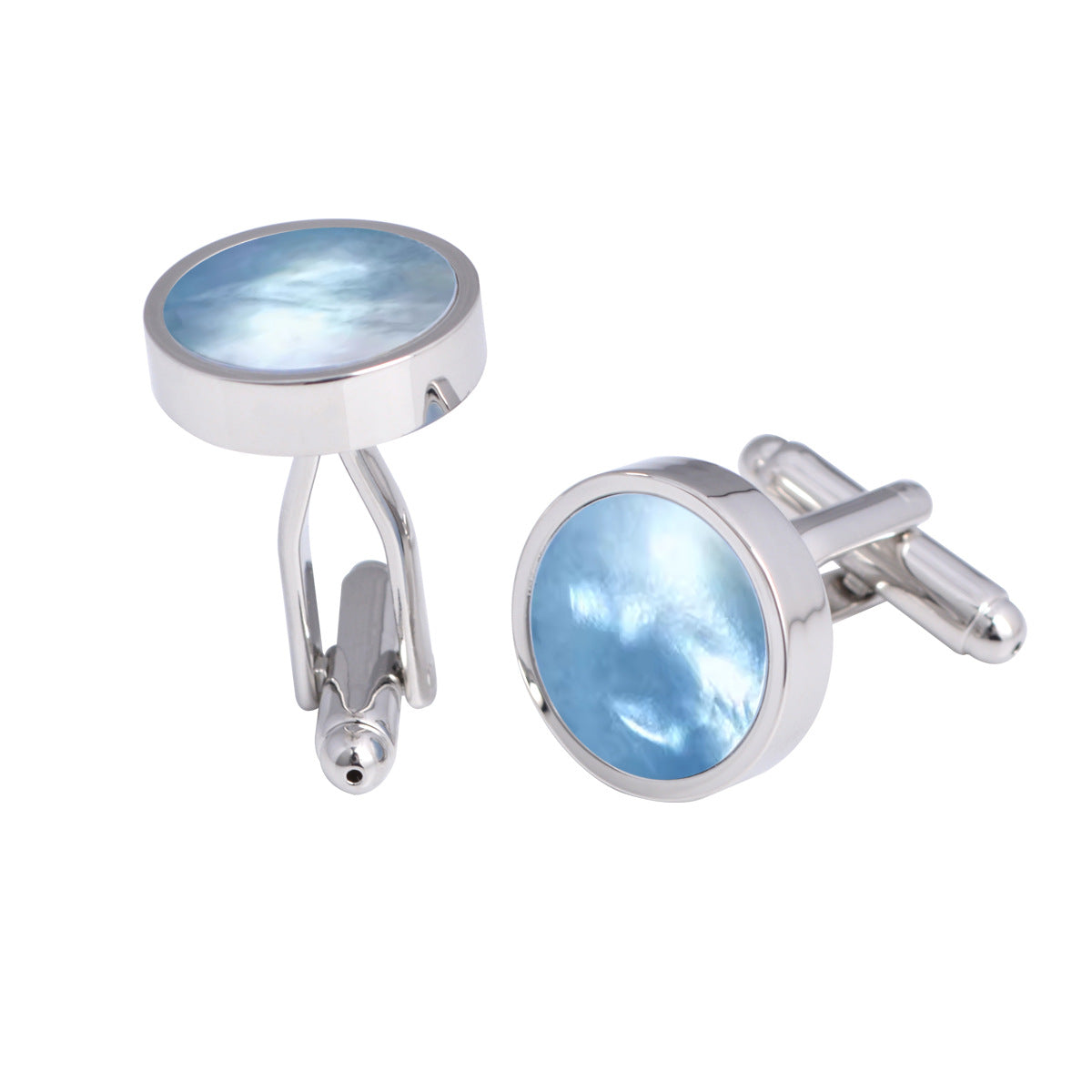 Men’s French Cufflinks with Blue Mother of Pearl