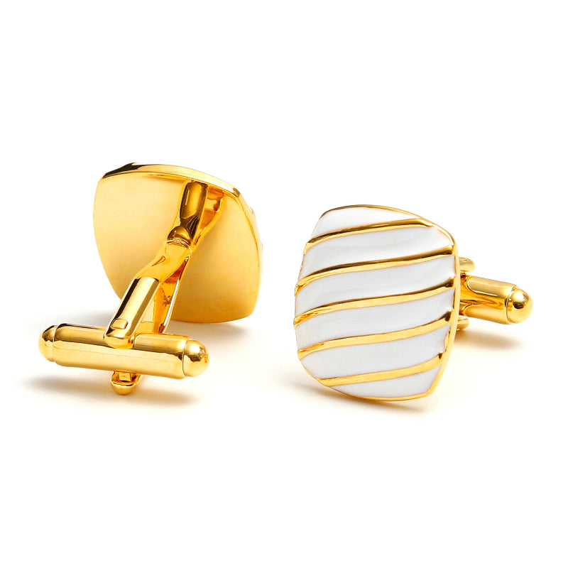 Square Premium Minimalist White French Cufflinks for Men