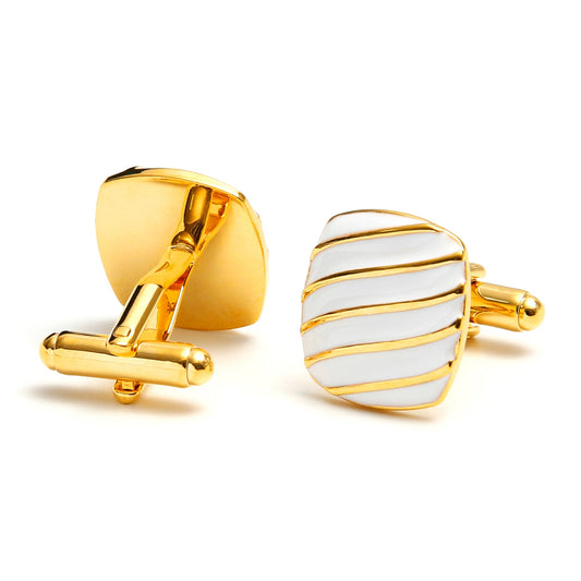 Square Premium Minimalist White French Cufflinks for Men