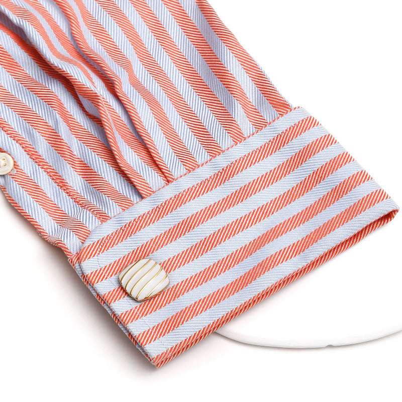 Square Premium Minimalist White French Cufflinks for Men