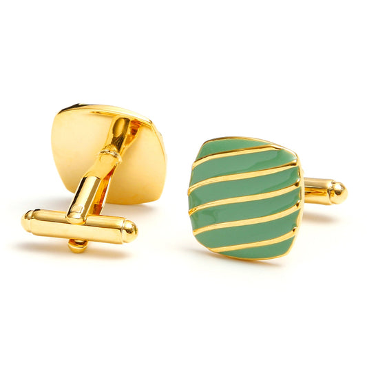 Square Premium Minimalist Green French Cufflinks for Men