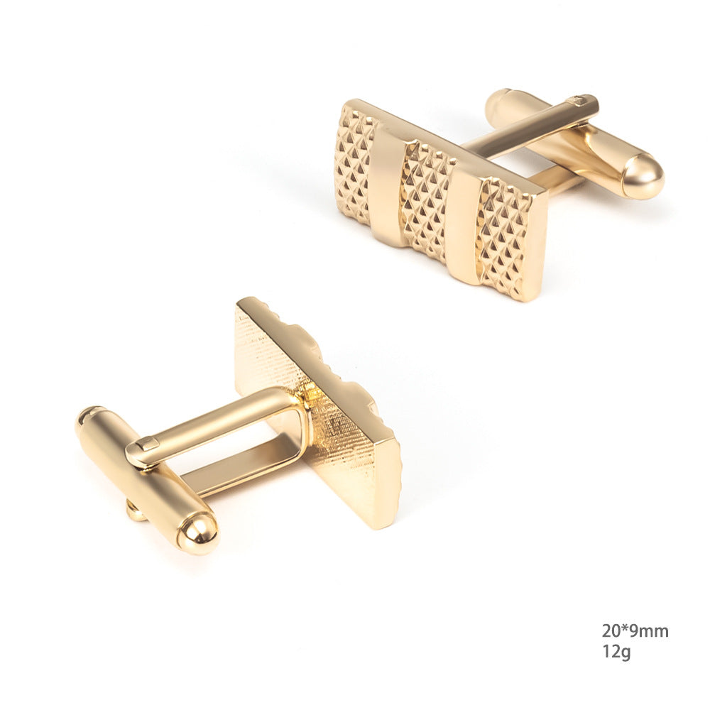 Men’s Grid Metal Tie Clip & Cufflinks Set