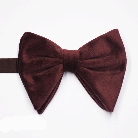 Coffee Velvet Oversized Bow Tie for Tuxedo & Suit