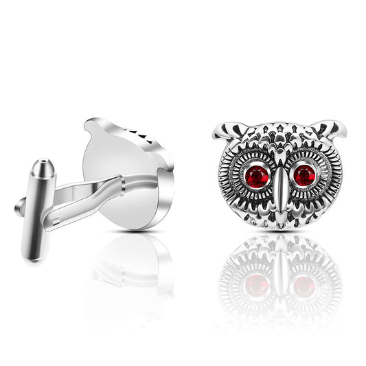 Men’s Silver Owl Cufflinks – Unique Animal Design Shirt Accessories