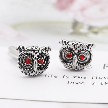 Men’s Silver Owl Cufflinks – Unique Animal Design Shirt Accessories