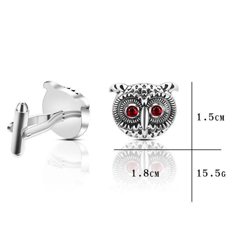 Men’s Silver Owl Cufflinks – Unique Animal Design Shirt Accessories