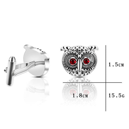 Men’s Silver Owl Cufflinks – Unique Animal Design Shirt Accessories