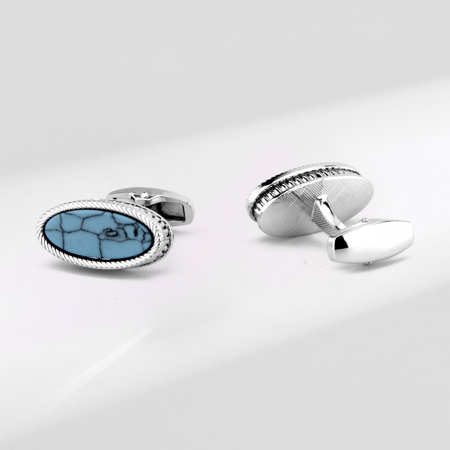 Vintage Blue Turquoise Cufflinks for Men