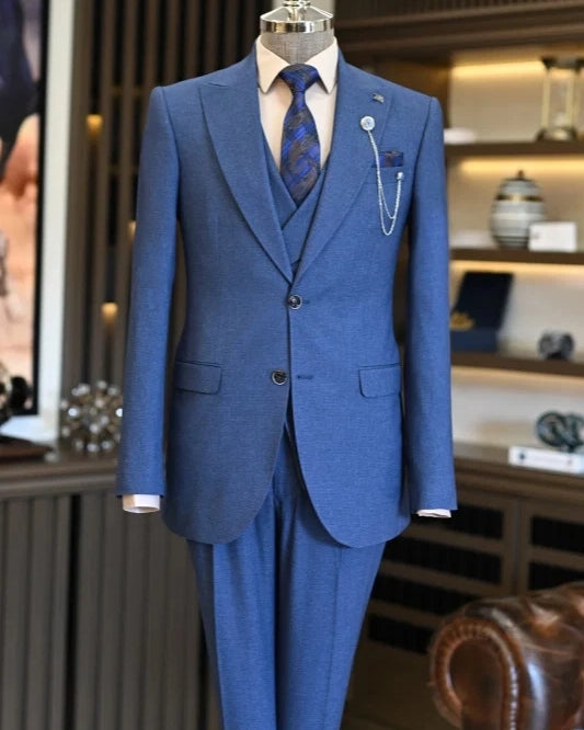 Men's Classic Peak Lapel 3-piece Suit