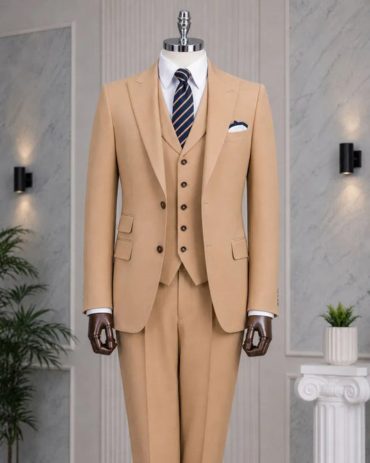Men's Peak Lapel 3-piece Suit