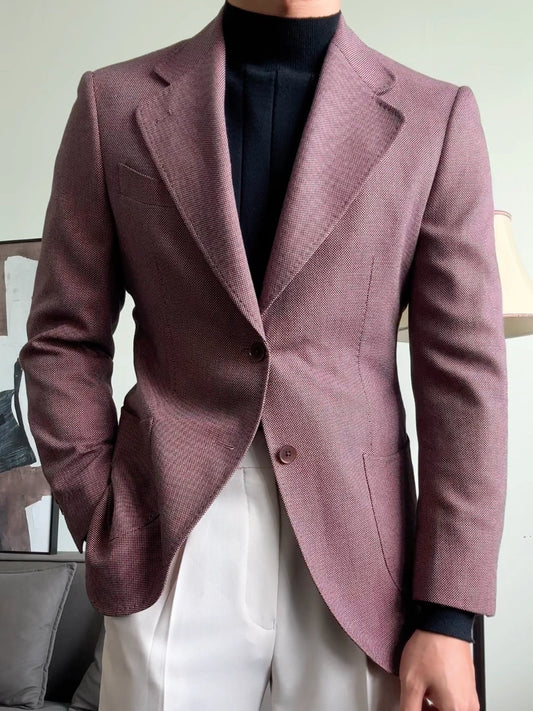Classic purple 2-piece 2-button Notch Lapel suit