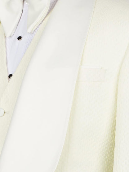 Beige 3-Piece Single-Breasted Shawl Lapel Suit