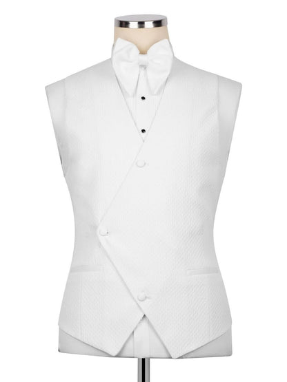 White 3-Piece Single-Breasted Shawl Lapel Prom & Wedding Suit