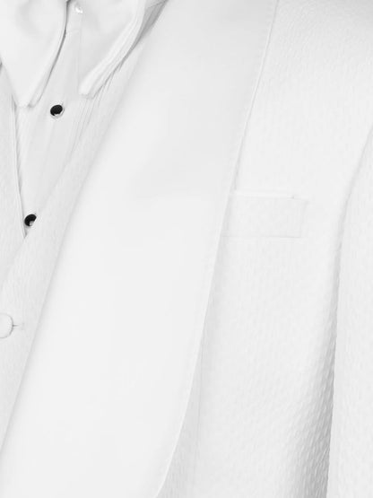 White 3-Piece Single-Breasted Shawl Lapel Prom & Wedding Suit