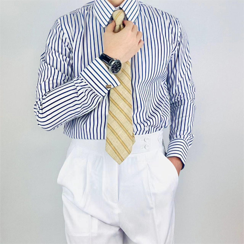 Men’s Long Sleeve Striped Shirt – Business Casual